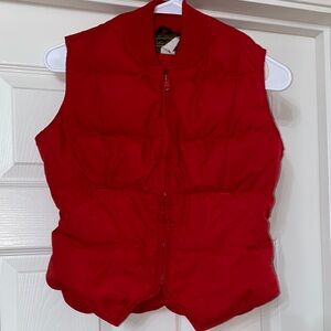 Eddie Bauer Vintage Red Quilted Goose Down Vest